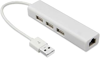 USB to RJ45 Hub 480Mbps Hub, 3 USB 1 RJ45, USB2.0 Driverless 100Gigabit NIC Hub Wired NIC USB Hub to RJ45 Network Port