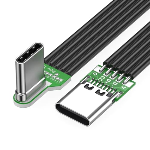 CHAKAE 60 W 90 grados USB C macho a USB C Female Cable Fast Charging Cable 480 Mbps Data Transfer...