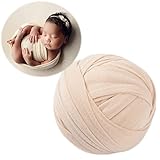 Zeroest Newborn Photography Outfits Props Stretch Wraps Newborn Photography Wrap for Baby Boys Girls Newborn Photoshoot Posing Wrap Blanket (Beige)