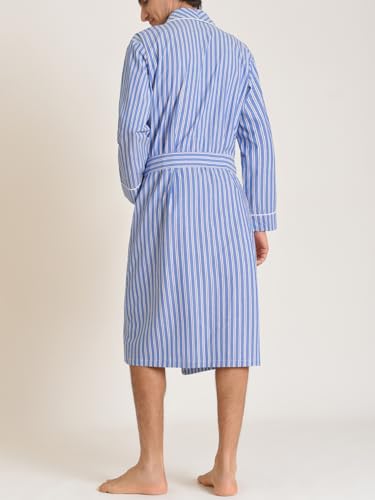 Latuza Men's Woven Cotton Robe Long Sleeves Bathrobe3