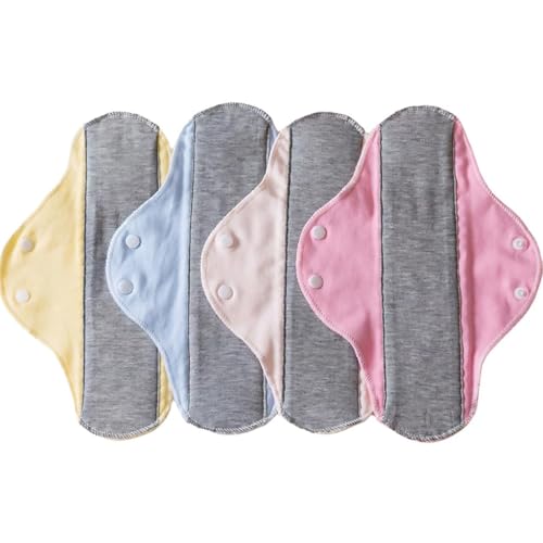 Teegxddy 4pcs Reusable sanitary pads,Antibacterial cotton graphene,Heavy Flow Night Washable Cloth Menstrual Sanitary Towels