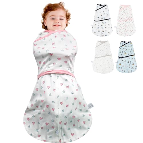 HINATAA Baby Schlafsäcke Neugeborene, Pucksack Baby Baumwolle, 3 Wege...