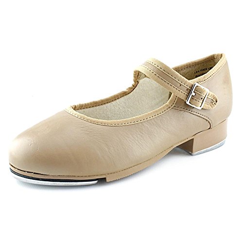 Linodes PU Leather Jazz Dance Shoes - Slip-On With Circle Elastic For Kids, Brown, Size 2 - View #4