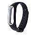 REY Correa Recambio para XIAOMI MI Band 2, Pulsera Brazalete Ajustable, Color Negro - Blanco