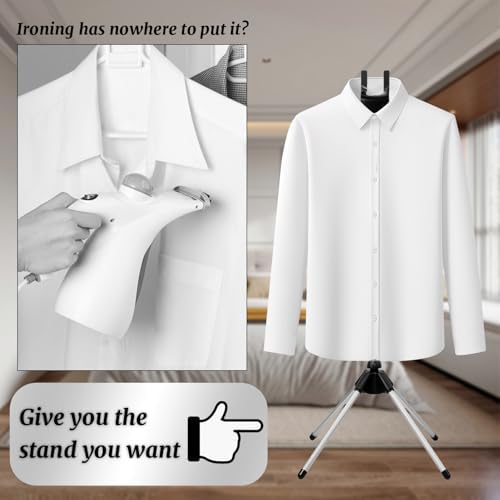 Garment Steamer Stand for Clothes – Adjustable Steaming Rack with Hanger – Foldable & Portable for Travel & Home