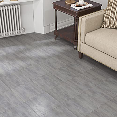 Funstick 30 Pcs Peel And Stick Floor Tile Vinyl Flooring 12X12 In Grey Concrete Bathroom Peel And Stick Floor Vinyl Tiles Peel And Stick On Flooring For Kitchen Basement Linoleum Tiles Laminate Sheets #TOP1
