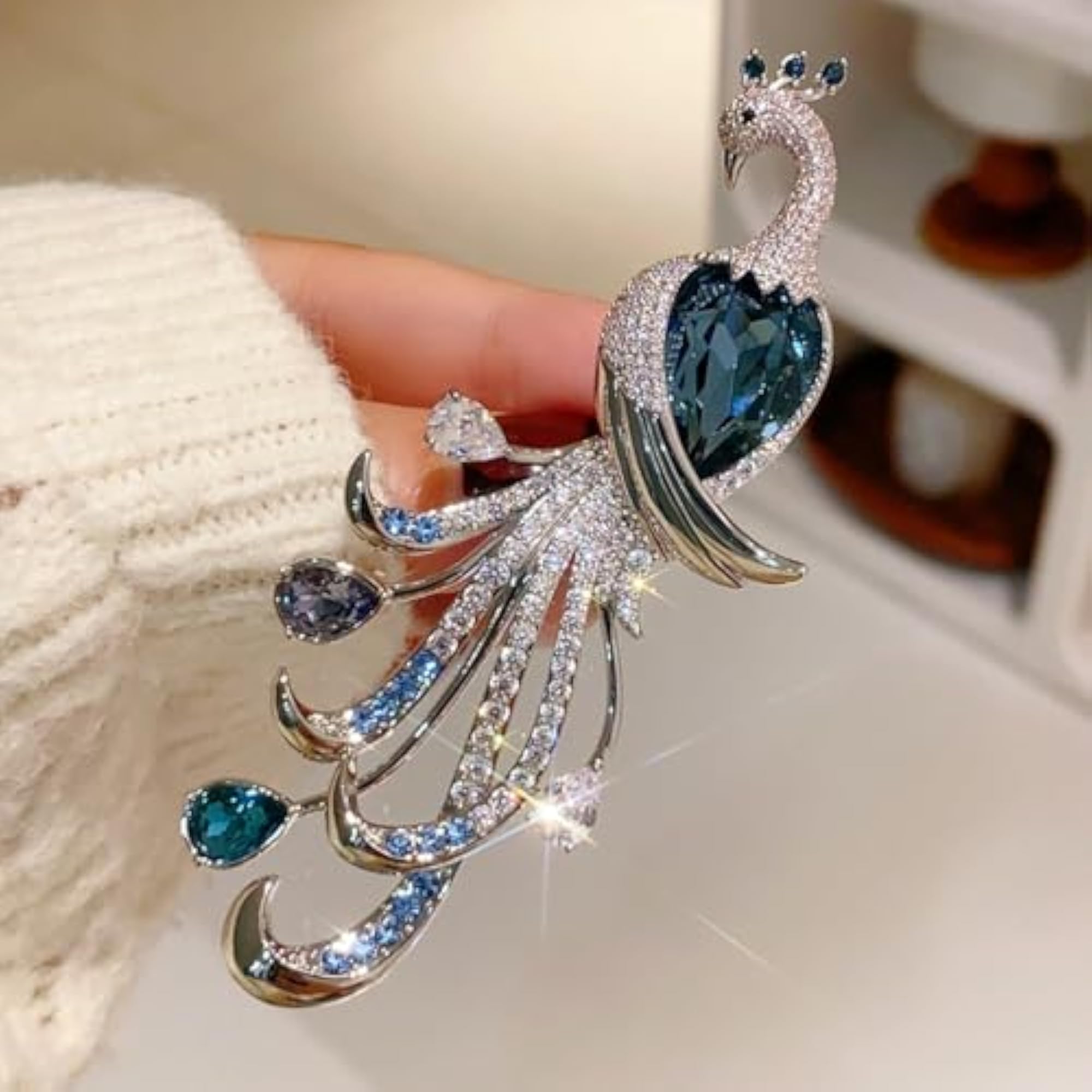 Vintage CZ Crystal Brooch Pin, Elegant Insect Design