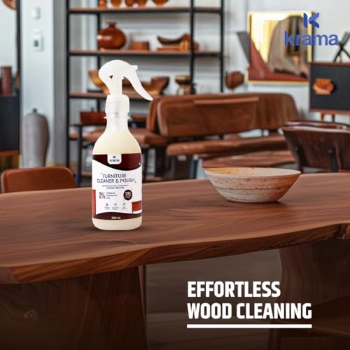 Image of Krama Cleaner & Polish Spray 900ml | Multipurpose Surface & Laminate Cleaner | Maintain 100% Shine | Wooden Furniture Cleaner Solution Like Desk,Chair,Tables Etc | Combo Pack 300Ml Each (900ml)