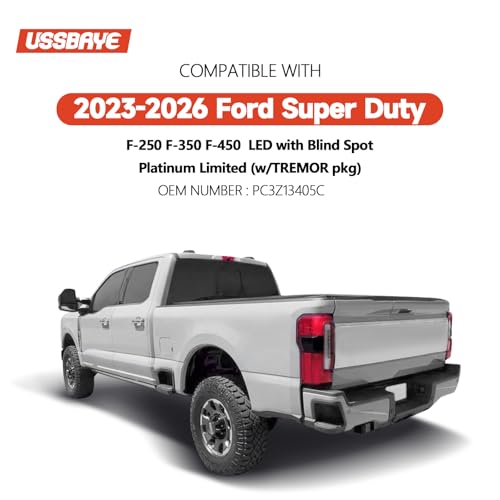 Image of LED Tail Lights For 2023-2026 Super Duty Platinum /Limited Left | Ford F250 /F350 /F450 Rear Taillights Assembly PC3Z13405C ( W /Blind Spot Bracket W /O Radar Driver Side)