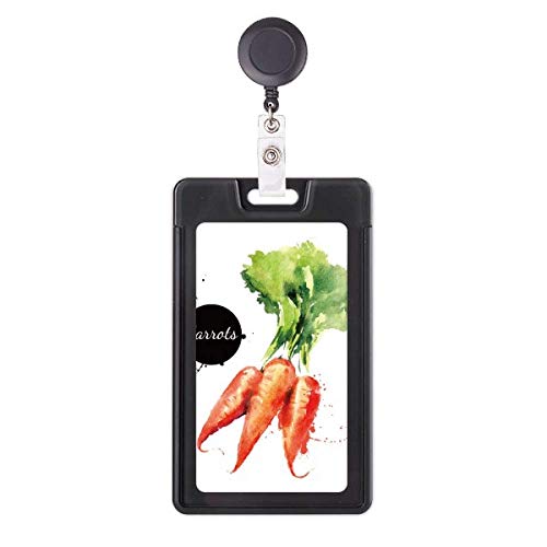 Porte-badge rétractable motif carottes légumes enrouleur carte infirmière