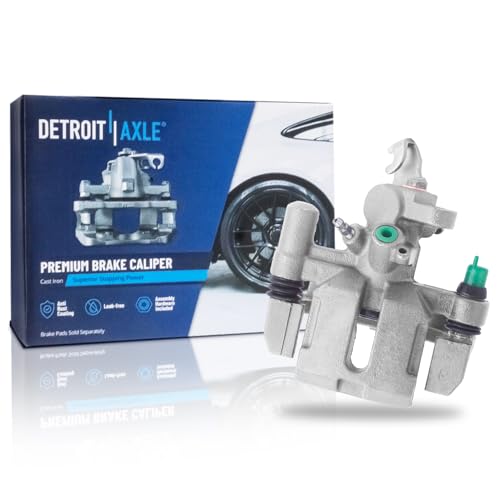 Image of Detroit Axle - Rear Right Brake Caliper for Ford 1991-1996 Escort | Mercury Tracer 1990-1993 Mazda 323 1990-1994 Protege, Passenger Side Disc Brake Caliper with Bracket Replacement