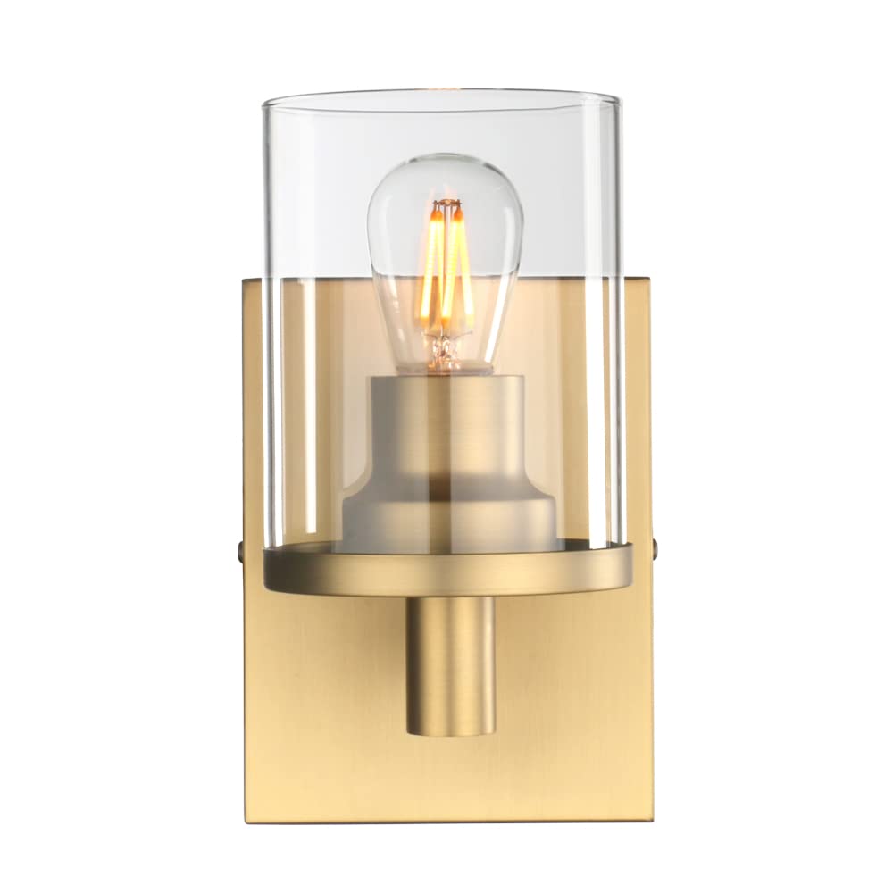 Yosoan Antique Modern Glass Wall Sconce, Cylinder Up Wall Light Fitting For Kitchen, Restaurant, Living Room, Bedroom Bedside (Antique)