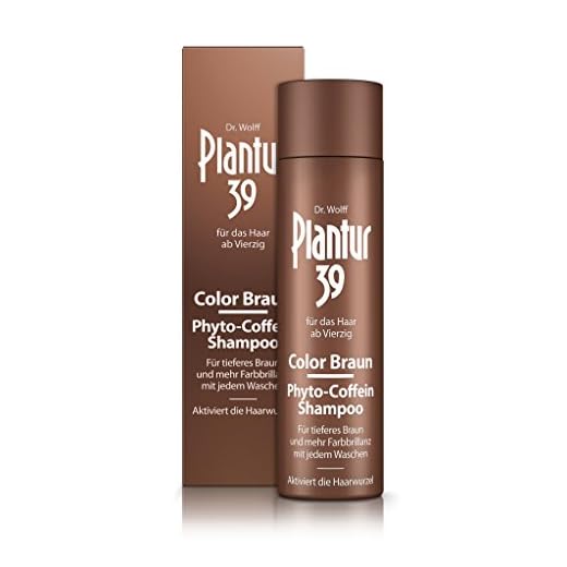 Plantur 39 Color Braun Phyto-koffeinschampo – för brunt hår – döljer grått hår – vårdschampo för att förhindra menopausalt håravfall – 1 x 250 ml
