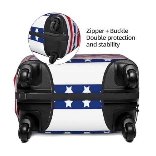 VOSERY Travel Luggage Cover - American Patriotic Stars And Stripes Washable Suitcase Covers Protector Fits 18-32 Inch Luggage2