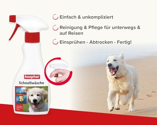 BEAPHAR - Schnellwäsche Für Hunde - Einsprühen - Abtrocknen - Fertig - Beseitigt Schmutz Und Üble Gerüche - Schnelle Und Einfache Reinigung Der Pfoten - 250 ml