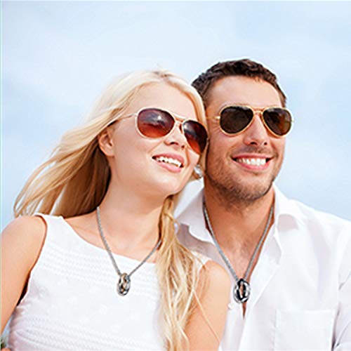 Cupimatch 2 Pieces Couples Necklace With Stainless Steel Matching Interlocking Rings Pendant Chain #TOP1