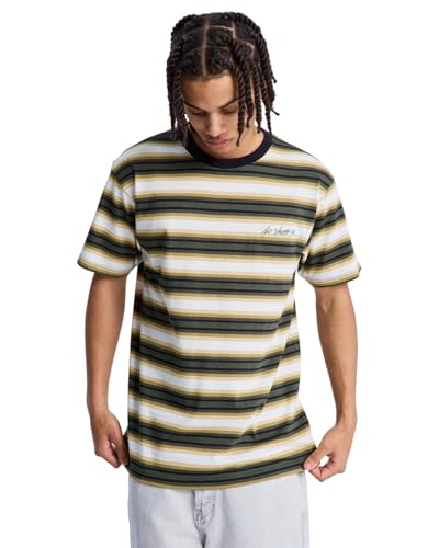 T-shirt DC Shoes Sheriff Stripe homme XL jaune à rayures