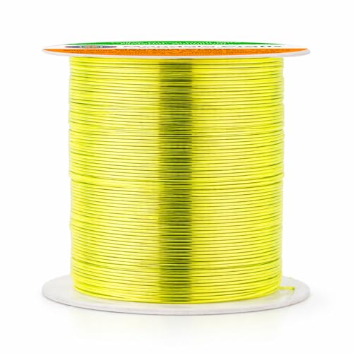 Image of Mandala Crafts 22 Gauge Anodized Aluminum Craft Wire for Jewelry Making - 100 FT Colored Flexible Yellow Green Wire - Bendable for Bonsai Armature Crafting Sculpting