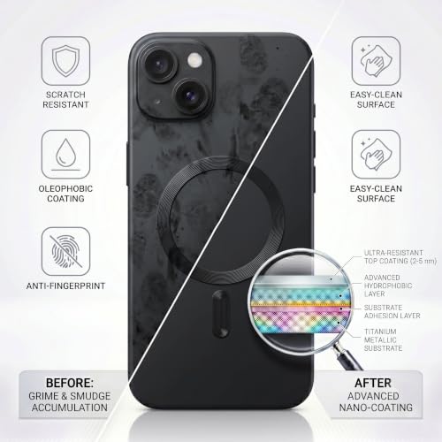 Image of amazon basics Premium Mag-Safe Case for iPhone 14 Plus | Shockproof & Anti-Scratch Cover | Soft Silicone with Wireless Charging | Camera Lens Guard - Black