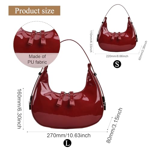 Image of Juoxeepy Ita Bag Cute Bow Purse Aesthetic Japanese Shoulder Bag Faux Leather Tote Bag Y2k Red Handbag Purse