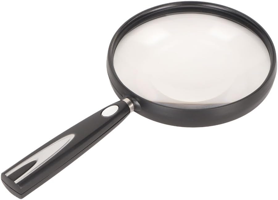 1.5X Black Portable ABS Plastic Handheld Reading Magnifier Practical Non-Slip Handle Close Work Magnifier(1.5X)