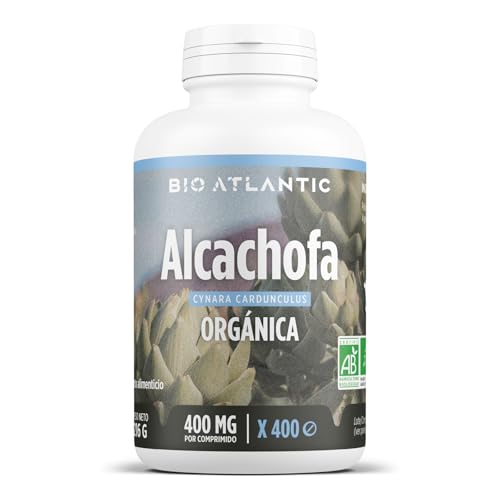 ✿ Alcachofa Orgánica - 1200 mg por dosis diaria - Cynarin - 400 comprimidos - Alta Concentración, Formato Ahorro, Premium y Vegetal