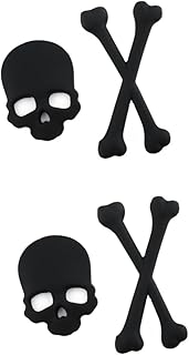 SUPVOX Adesivo De Pára-choque 2 Peças Acessórios Prateados Acessórios Automotivos Adesivos Para Caminhões Emblema De Caveira Decalque De Caveira 3D Crânio Emblema De Automóvel Decalque