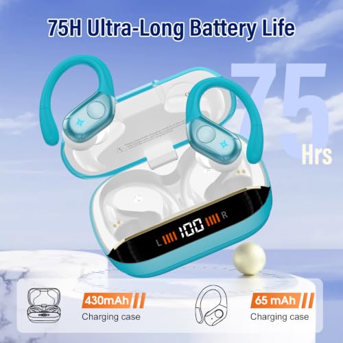 Image of Wireless Headphones Sports, 75Hrs Bluetooth 5.4 Earbuds, Bass Hi-Fi Stereo