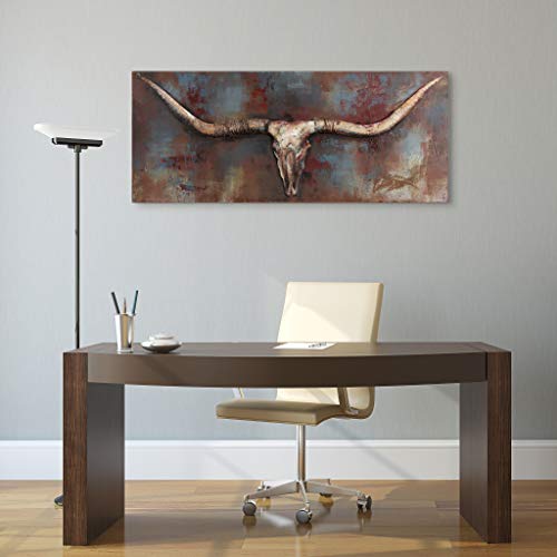 Empire Art Direct Empire Art Long Horn Primo Mixed Media Hand Painted Iron Sculpture Wall Décor, Metallic #TOP3