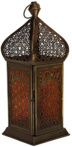 Etroves Hanging Moroccan Candle Lanterns 8.5'' Christmas Decorative Tea Light Candle Lantern Holders In Metal For Home Decor (Amber) #TOP2