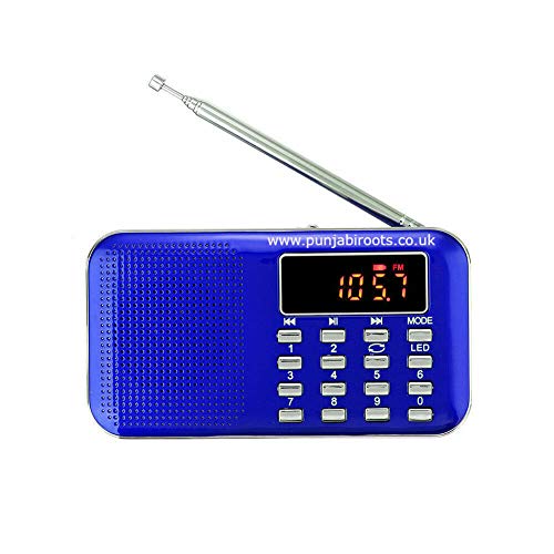 Punjabi Roots Gurbani MP3 Player with over 800 Hours of Pre Loaded Plath, Nitnem, Sukhmani Sahib & Lots More Paath, Katha & Kirtan: Blue