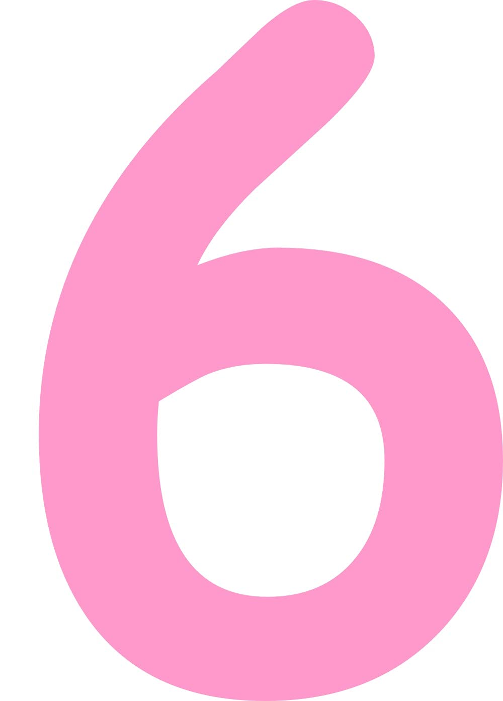 Kleckerliese Zahlen Aufkleber 10 cm Einzel – seidenmatte Ziffern & Rechenzeichen Sticker für Kinderzimmer, Schule & Deko – selbstklebend & wetterfest – 6 – Farbe Rosa
