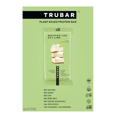 TRUBAR Vegan Protein Bar, Whipped for Key Lime, Gluten Free,