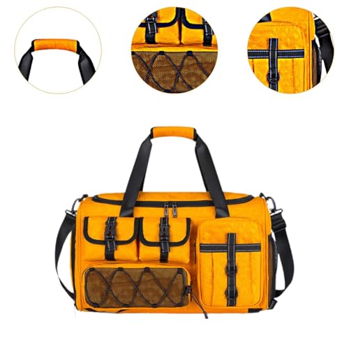 Travel Duffle Bag Sports Gym Bag Men Women for Clothing Sports Backpack Shoulder Bag for Exercise Weekend Fitness Outdoor(Yellow)3
