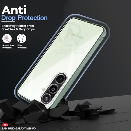 Image of AESTMO Back Case Cover for Samsung Galaxy M16 5G | Crystal Clear Design | Shock Proof Design | Transparent Back Case Cover for Samsung Galaxy M16 5G (Transparent, TPU)