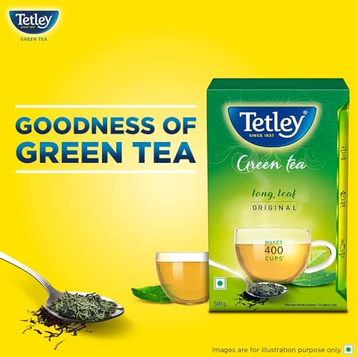 Image of Tetley Green Tea Packet, 500g (Pack of 2)