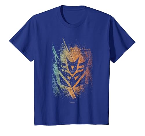 Image of Transformers Classic Decepticons Emblem Distressed Logo T-Shirt, Youth, Royal Blue, Medium