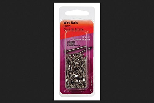 Hillman 17 Ga. x 7/8 in. L Stainless Steel Wire Nails 1 pk 2 oz. miniatura 1