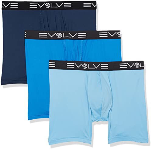 Evolve Herren Sport Mesh 3er Pack 15,2 cm Boxershorts Retroshorts, Varsity Navy/Power Blue/Alaskan Blue, Medium
