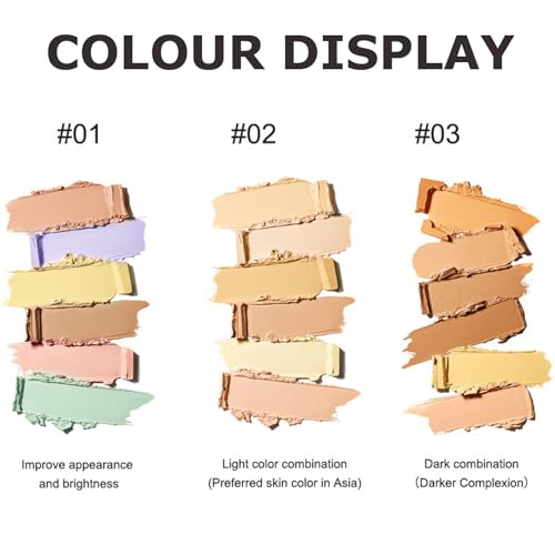 Cream Concealer Colour Correcting Palette- Cream Bronzer Contour Concealer full coverage Makeup Palette Contour Concealer Highlighter Stick Face Brightens & Shades Make Up Tool (03#) - Image 7