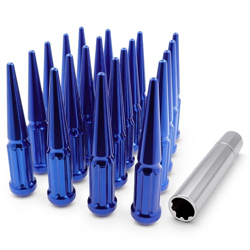 EZAccessory 14x1.5 Spline Spike Lug Nuts Blue