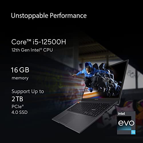 Image of ASUS Vivobook S 15 2022, Intel Core Evo i5-12500H 12th Gen, 15.6-inch (39.62 cms) FHD, Thin & Light Laptop (16GB /512GB SSD /Win11 /Office 2021 /Backlit /FingerPrint /70WHr /Black /1.80 kg), K3502ZA-KJ542WS