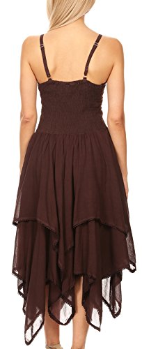 Image of Sakkas Lady Mary Jacquard Corset Style Bodice Lightweight Handkerchief Hem Dress