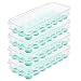 LIORQUE Eiswürfelform 4er Pack Eiswürfelschale Eiswürfelform mit Deckel, Ice Cube Tray BPA-frei für Babynahrung, Party und Bars, 21-Fach/Stück, Grün