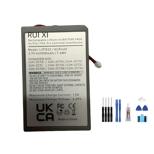 LIP1522 RUI XI Batteria compatibile per Sony PS4 Controller PlayStation 4 DualShock4 V1 V2 KCR1410 LIP1522 CUH-ZCT1E CUH-ZCT2 2000mAh 3.7V LIP1522 Batteria