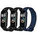 ATOO per Xiaomi Bracciale Mi Band 4 Cinturino, per Xiaomi Mi Band 4 / Mi Band 3 Cinturino da Polso sostitutivo, Silicone Bracelet per Xiaomi Mi Band 4 3 (Nero+Nero+Blu)