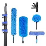 Plus léger et moins fatigant - Notre manche extensible en fibre de carbone est fabriqué en fibre de carbone de haute qualité, offrant un équilibre parfait entre résistance et poids. Notre perche télescopique en fibre de carbone de 3,65 m ne pèse que 0.55 kg, soit 45 % plus légère que les perches en aluminium de même longueur. Cela signifie une manipulation plus facile, une fatigue réduite et un nettoyage plus large avec moins d'effort.