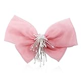 Größe: 12,6 * 11,2 cm Defantia Schmetterling geknüpft Brosche Hemd Krawatte Streifen Kristall Kleidungsstück für Männer und Frauen Rosa