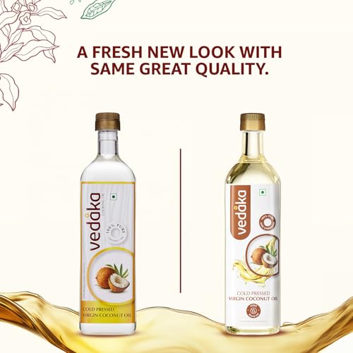 Image of Amazon Brand - Vedaka Cold Pressed Virgin Coconut Oil | 500 Ml Bottle | 100% Pure | Effective with Good Smell (Pack of 2)
