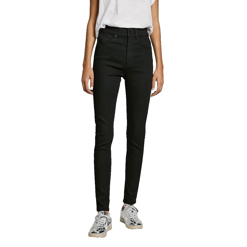 Pepe Jeans Women's Black (Denim - Xm7) Super Skinny Contour Uhw Jeans, Black (Denim-Xm7), 28W X 28L